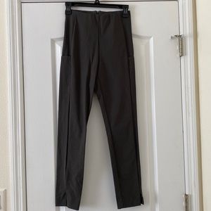 Slim olive green Athleta ankle pants